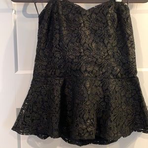 Strapless black and gold Express top